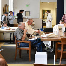 Students study in the Galleria